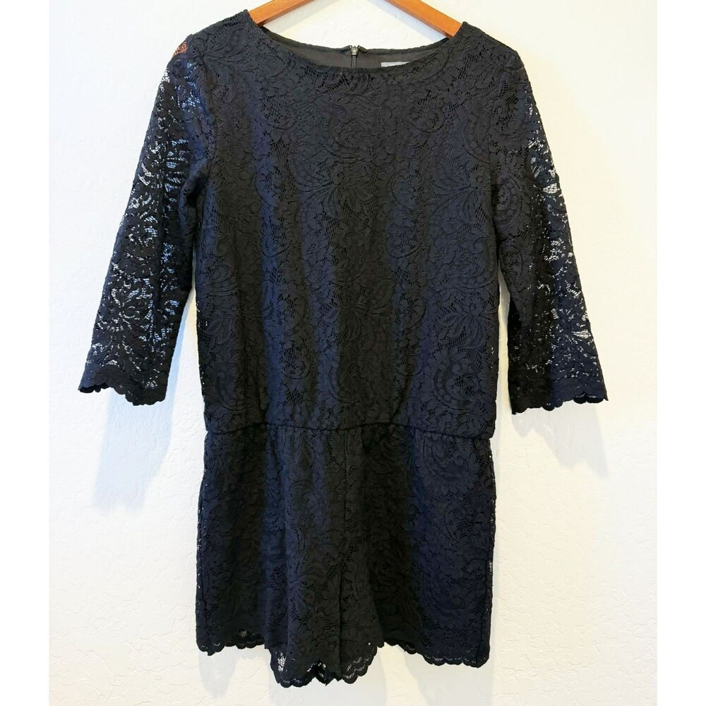 Michael Stars Black Lace Romper Medium Anthropologie Romantic Elegant Feminine M